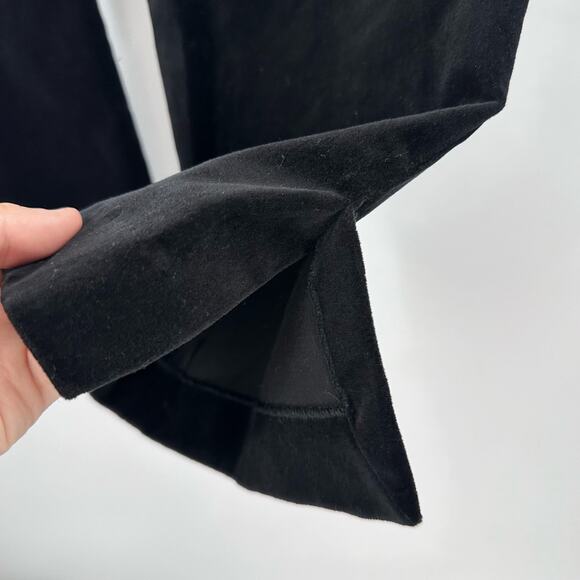 Vince Size L Velvet Pants Black Pull on Split Hem Ankle High Rise Crop - Picture 8 of 12